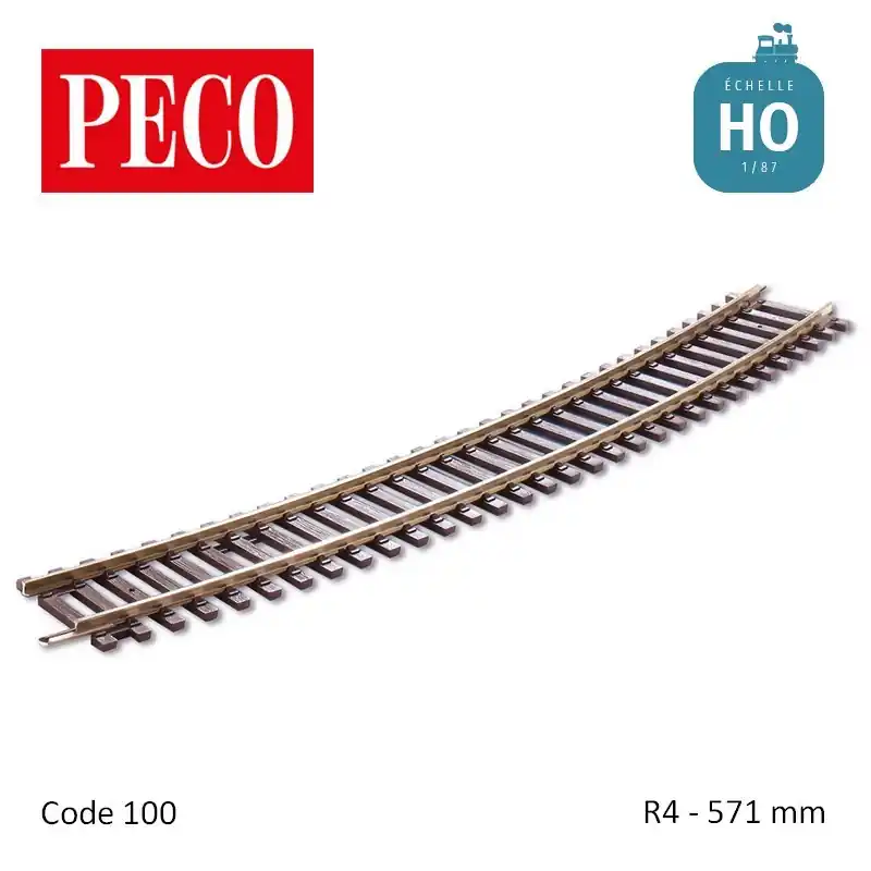 Usine Directe Rail courbe Setrack R4 571.5mm code 100 HO Peco ST-235