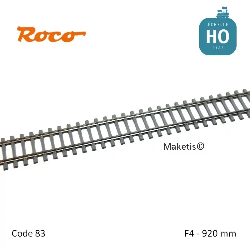 Acheter Direct Rail flexible RocoLine F4 920mm traverses béton Code 83 HO Roco 42401
