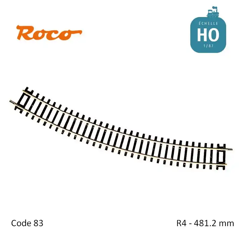 Nouveauté Rail courbe RocoLine R4 481.2mm code 83 HO Roco 42424