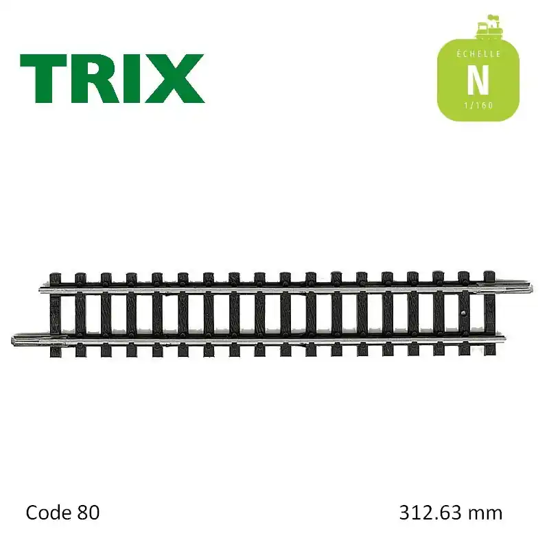 Expédition Rapide Rail droit 312.63 mm code 80 N Minitrix 14902