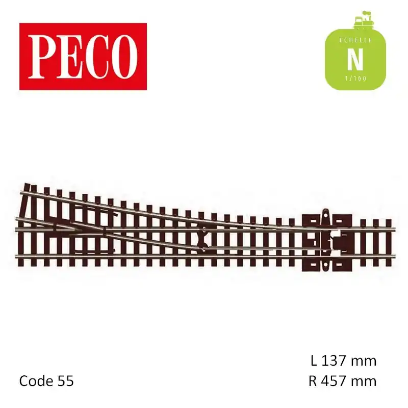 Offre Du Jour Aiguillage moyen à droite Streamline Unifrog R457mm 10° code 55 N Peco SL-U395F