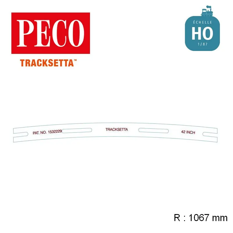 Réduction Gabarit de voie flexible courbe 1067 mm OO/HO Tracksetta OOT42