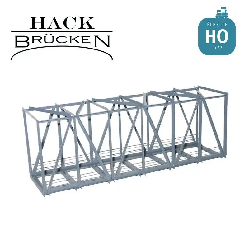 Pont métallique cage droite 21 cm gris HO Hack Brücken K21R Meilleur Choix