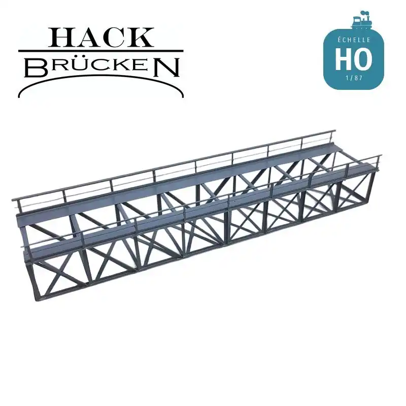 Réduction Pont métallique inférieur 32 cm gris HO Hack Brücken K32