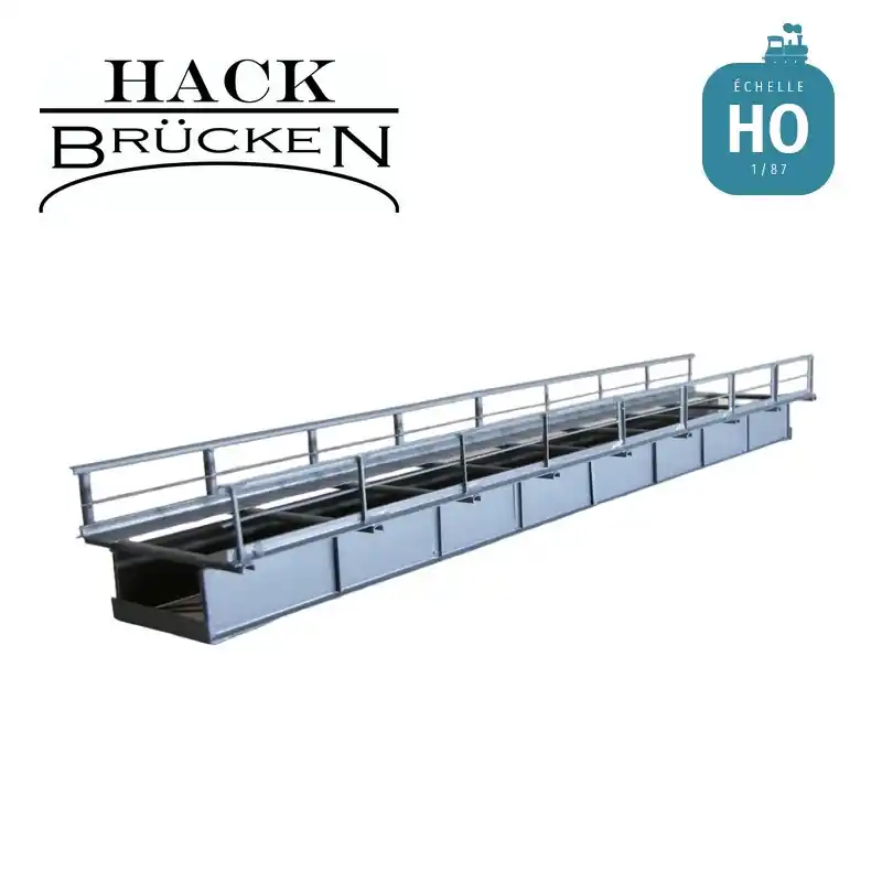 Pont métallique caisson tôles soudées droit 30 cm gris HO Hack Brücken T30 Prix Choc