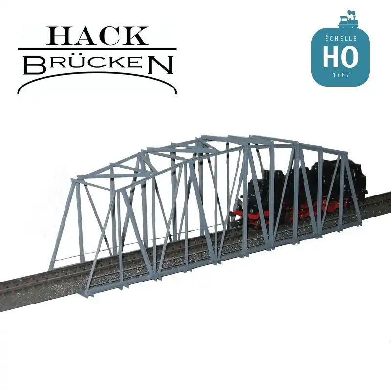Pont métallique en treillis cage en arc 30 cm gris HO Hack Brücken B30 Affaire À Saisir