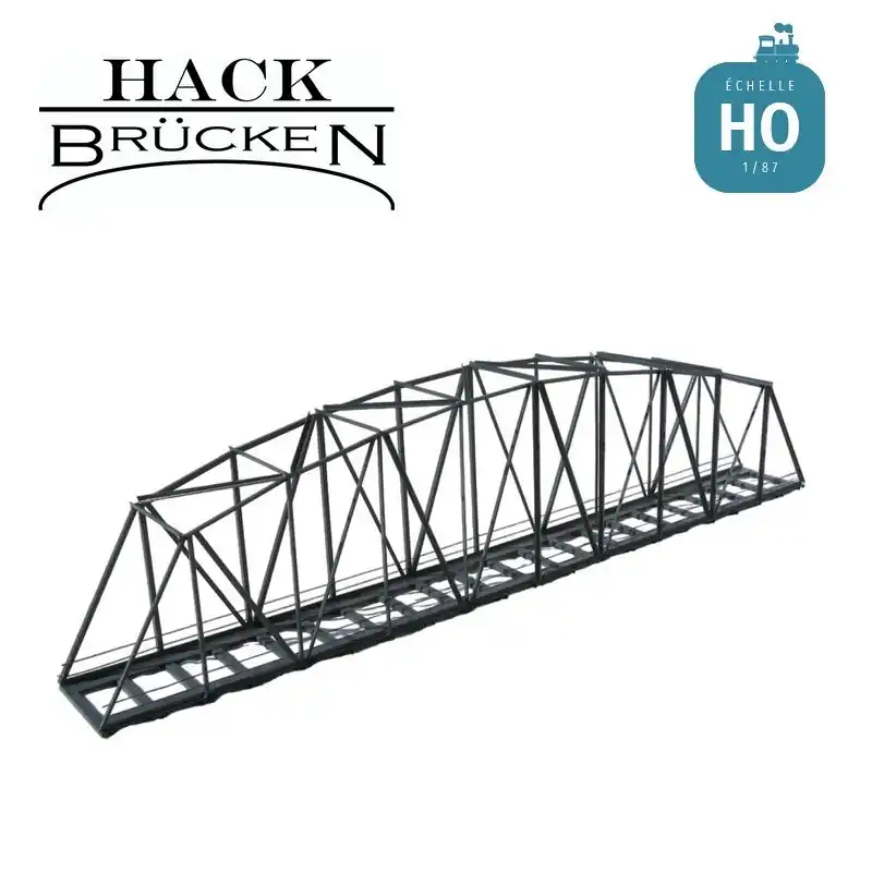 Haute Qualité Pont métallique en treillis cage en arc 50 cm gris HO Hack Brücken B50