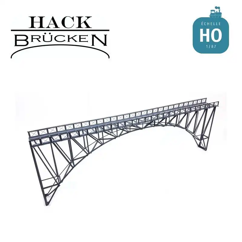 Pont métallique inférieur treillis avec arche 60 cm gris HO Hack Brücken H60 Achat Immédiat