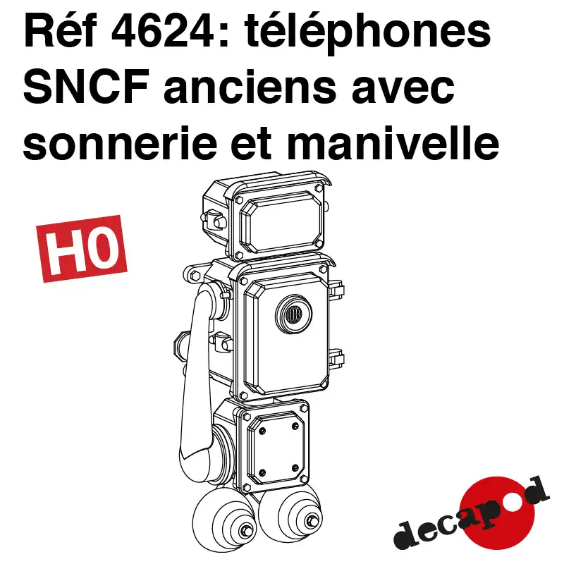 Téléphone SNCF ancien avec sonnerie et manivelle (8 pcs) HO Decapod 4624 Achat Immédiat