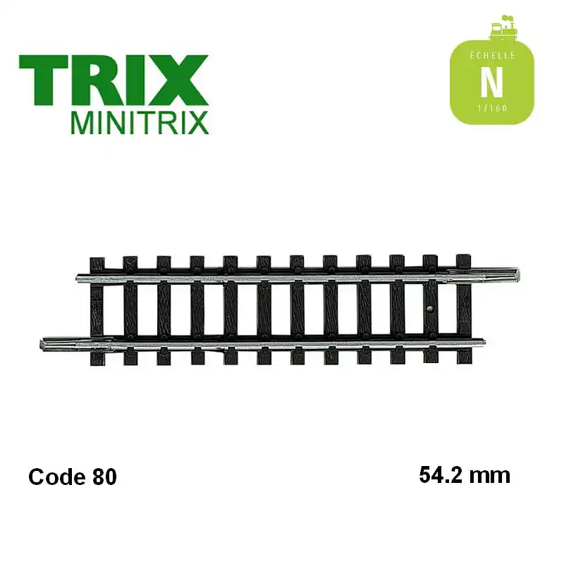 Offre Limitée Rail droit 54.2 mm Code 80 N Minitrix 14906