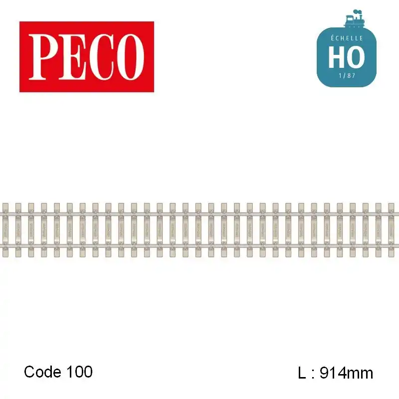 Meilleur Prix Rail flexible StreamLine 914mm traverses béton Code 100 HO Peco SL-103