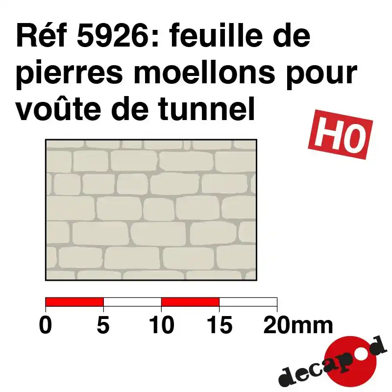 Expédié Aujourd'hui Feuille de pierres moellons pour voûte de tunnel HO Decapod 5926