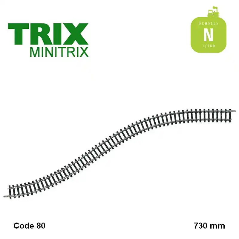 Top Vente Voie flexible 730 mm code 80 N Minitrix 14901
