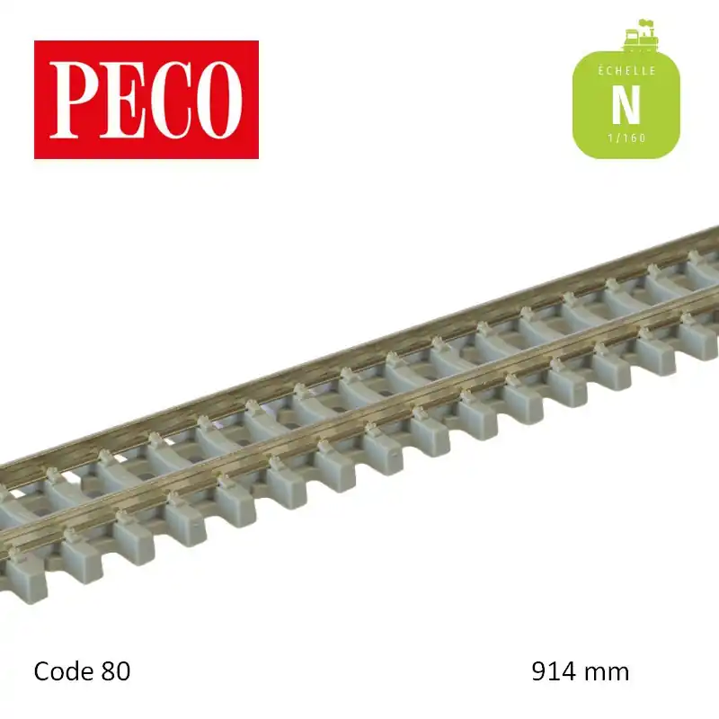 Promotion Saisonnière Rail flexible StreamLine 914mm traverses béton Code 80 N Peco SL-303