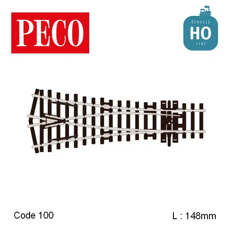 Offre Limitée Aiguillage symétrique court Streamline Unifrog R610mm 24° code 100 HO Peco SL-U97