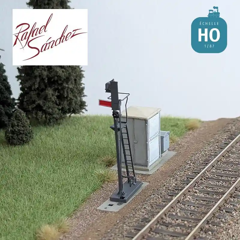Signal mécanique SNCF unifié Guidon d‘arrêt HO Rafael Sanchez FR0550 Commander Vite