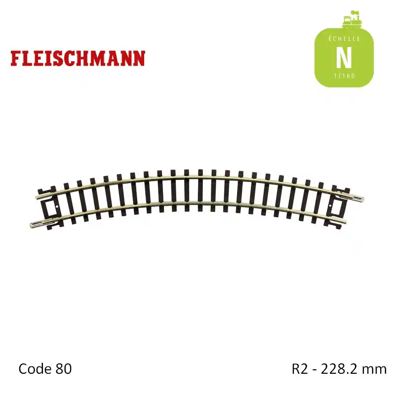 Super Prix Rail courbe N-Track R3 261,8mm 30° Code 80 N Fleischmann 22223