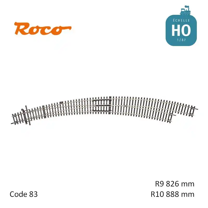 Satisfait Ou Remboursé Aiguillage courbe à droite Roco-Line R9/R10 826/888mm 30° Code 83 HO Roco 42479