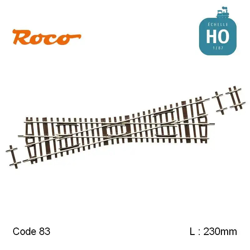 Livraison Express Croisement K15 Roco-Line 15° L 230mm Code 83 HO Roco 42495