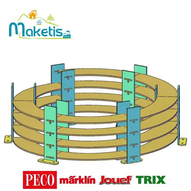 Commande En Gros Rampe hélicoïdale 1250 mm Peco/Märklin 1 à 6 tours Easy Module Maketis MOD81000