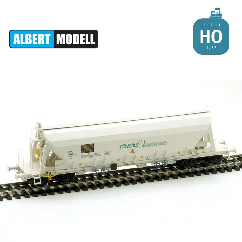 Wagon trémie Tapps blanc Trans Engrais bogies Y25 soudés SNCF Ep V HO Albert Modell 065325 Commande En Gros
