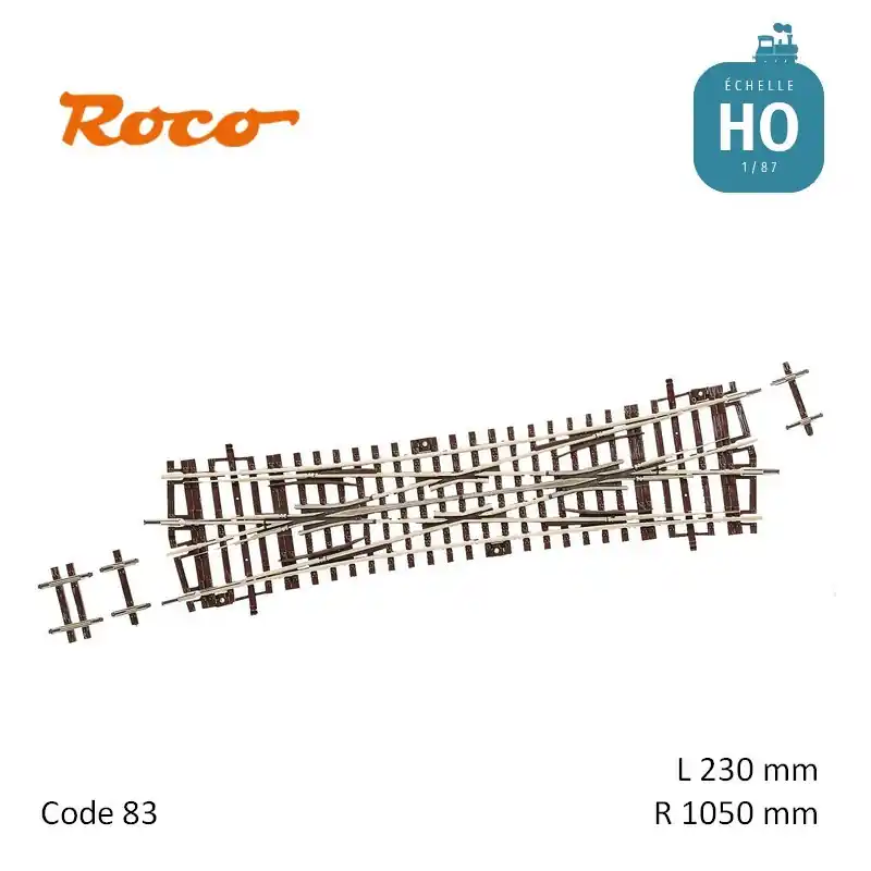 Soldes Traversée Jonction double 15° R1050 L 230 mm Roco-Line Code 83 HO 42452