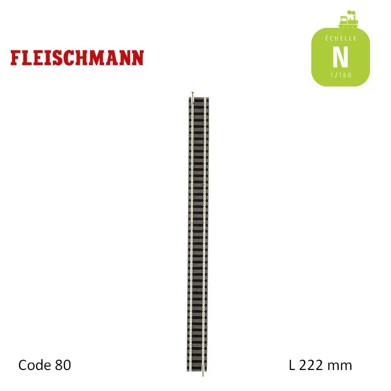 Rail droit ballasté N-Track L222mm Code 80 N Fleischmann 9100 Commander Maintenant