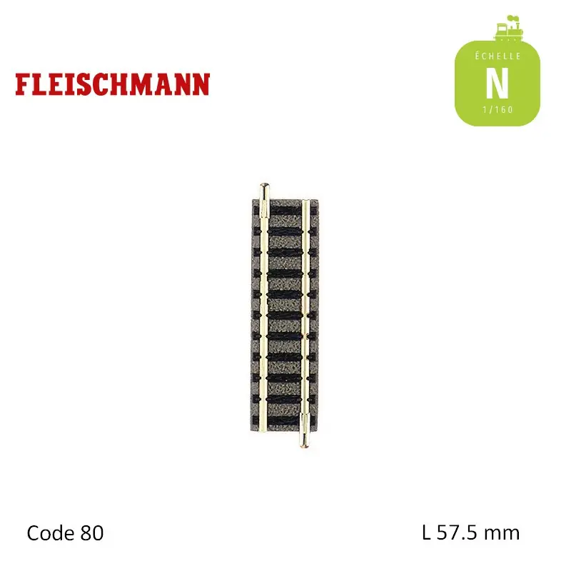 Rail droit ballasté N-Track L57,5mm Code 80 N Fleischmann 9102 Bon Plan