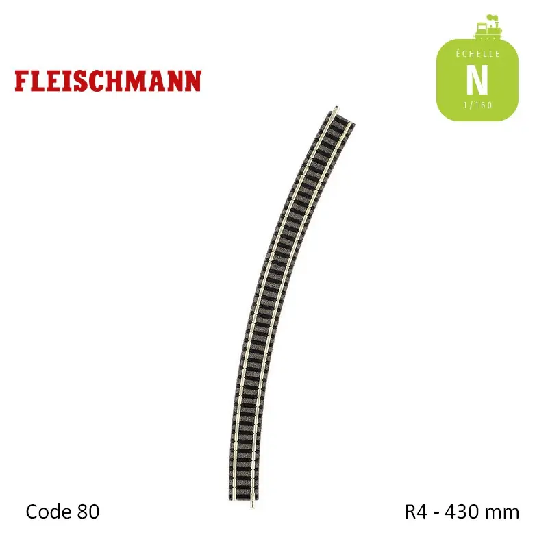 Offre Spéciale Rail courbe ballasté N-Track R4 430mm 30° Code 80 N Fleischmann 9135