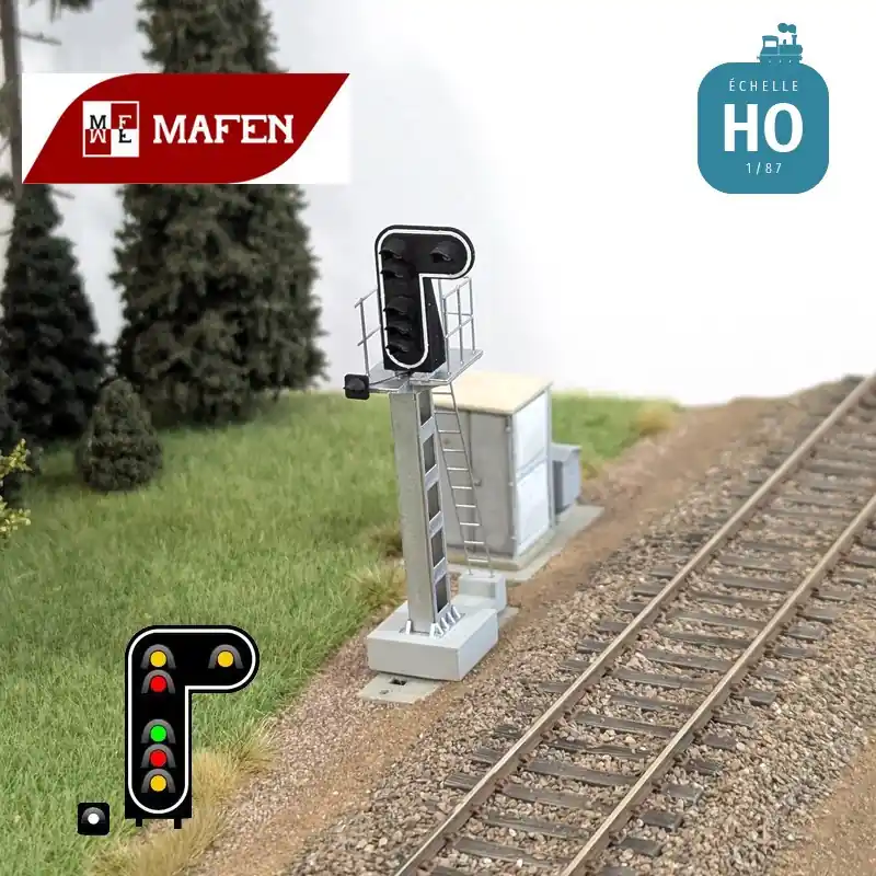 Signal lumineux SNCF 7 feux Carré + Ralentissement avec oeilleton HO Mafen 913209 Prix Bas