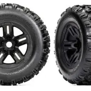 Nouvelle Collection Traxxas Pneus Sledgehammer + Jantes Noirs 3.8 (x2) Sledge 9672