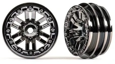 Traxxas Jante Defender Chrome Noir 1.0" (x2) TRX-4M 9768-BLKCR Affaire À Saisir