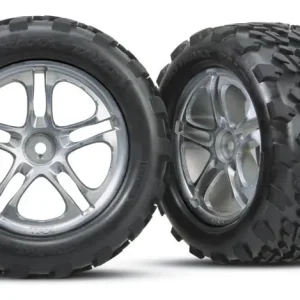 Nouveauté Traxxas Pneus Talon 3.8 + Jantes Split Spoke Chrome (x2) 5174R