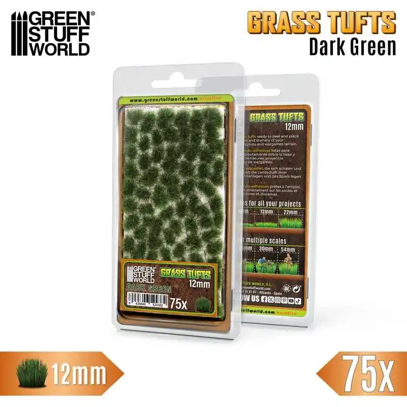 Touffes d‘herbe - Tuft 12 mm - Vert Foncée Nouvelle Collection