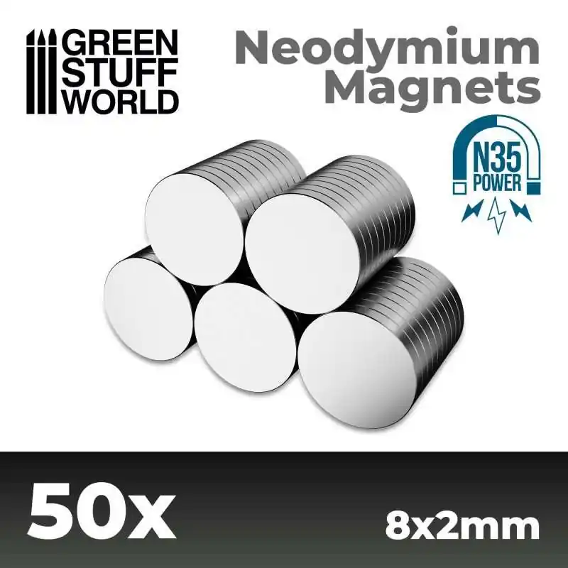 Aimants Néodymes 8x2mm - 50 units (N35) Commander Maintenant