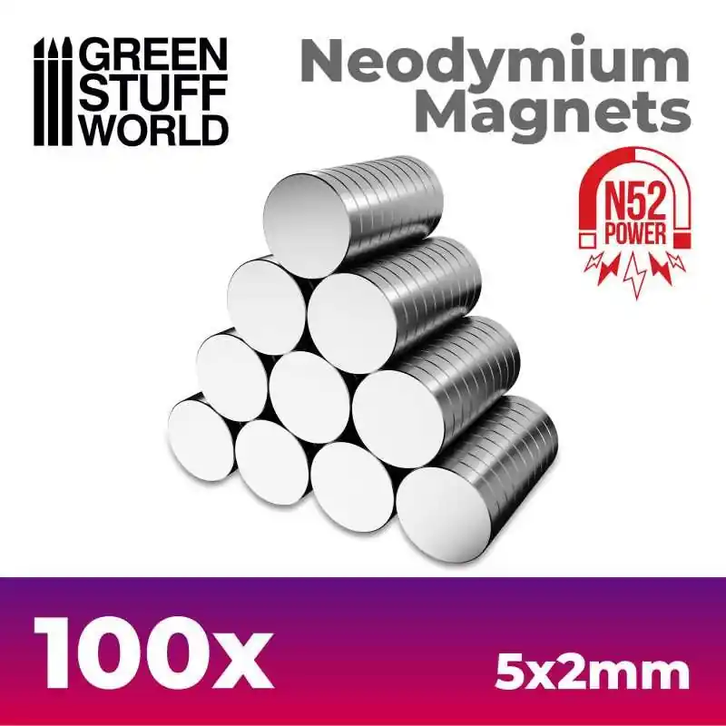 Aimants Néodymes 5x2mm - 100 units (N52) Haute Qualité