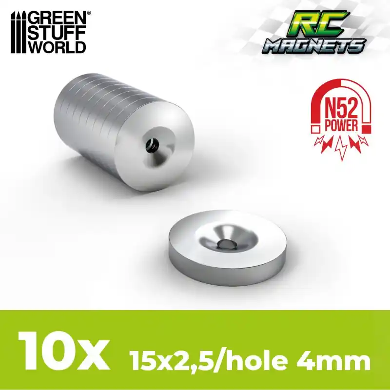 Meilleur Choix Aimants Néodymes 15x2,5mm avec creux - 10 units (N52)