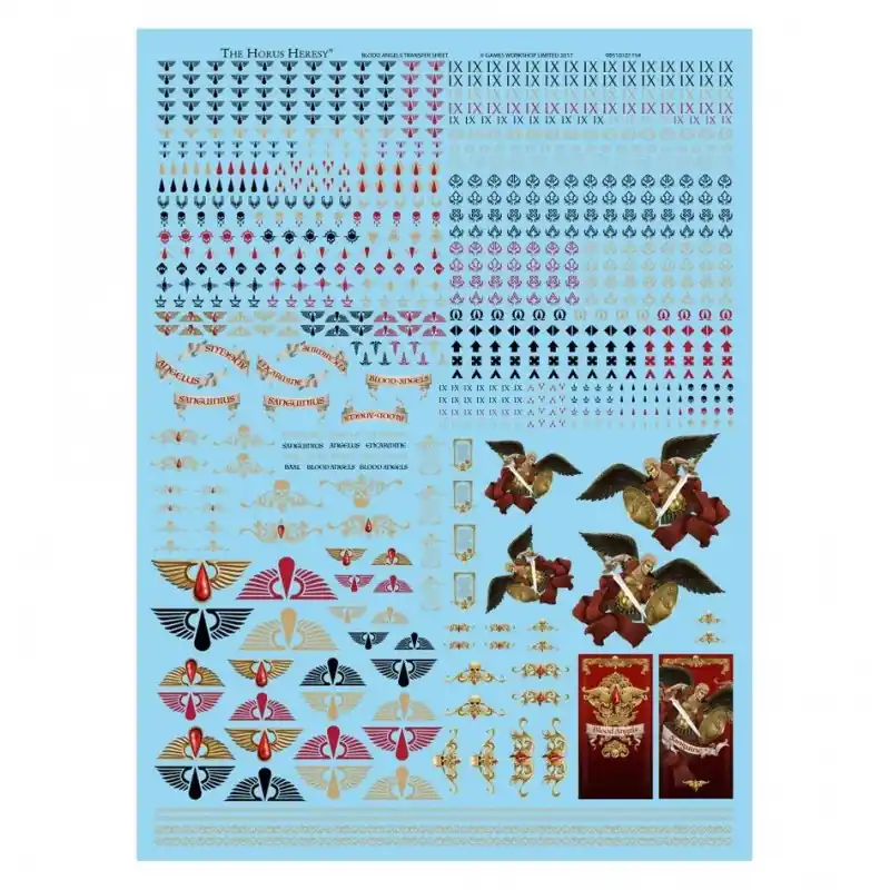 Seulement Aujourd'hui Planche de décalcomanies de la Légion des Blood Angels