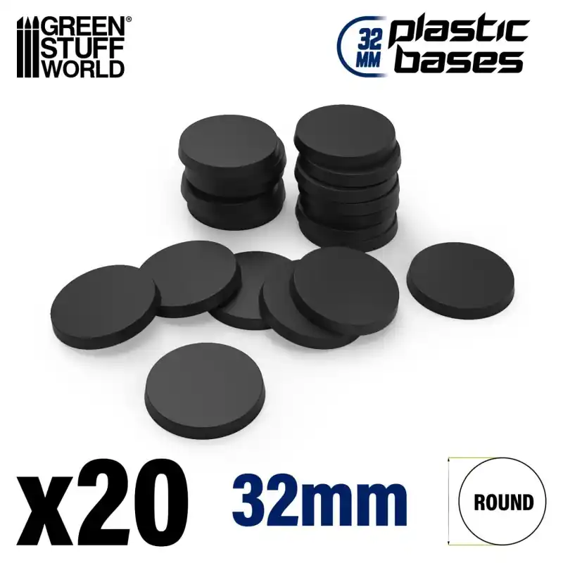 Authentique Socles Plastiques Rond 32mm Noir