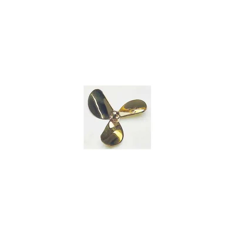 Accastillage de bateau HELICE TRIPALE LAITON - GAUCHE - 90mm - M5 Authentique