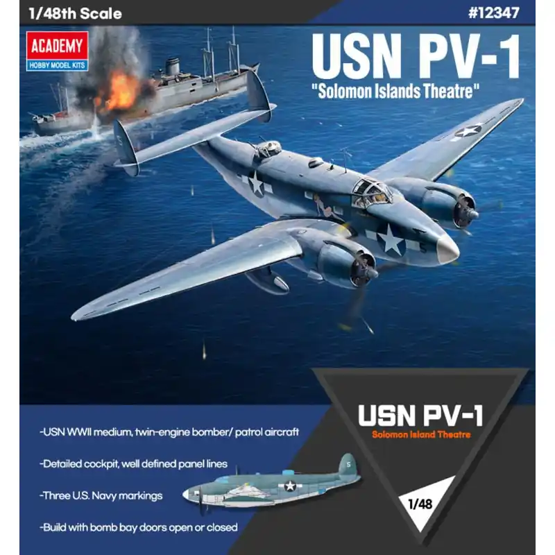 Satisfait Ou Remboursé Maquette d‘avion en plastique USN PV-1 1/48 "Théâtre des iles Salomon"