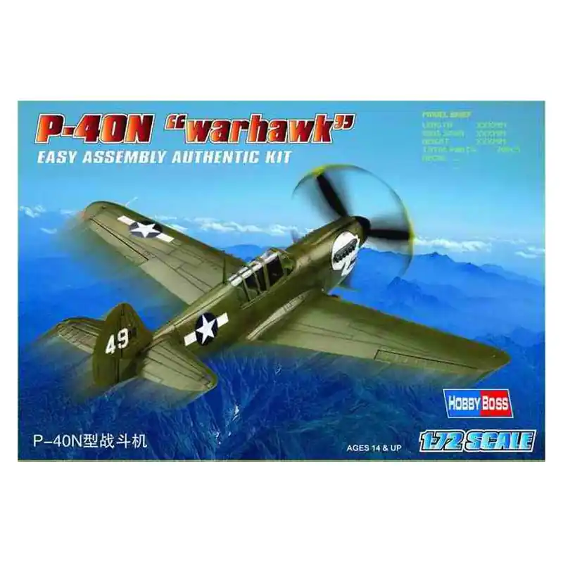Maquette d‘avion en plastique P-40 N Warhawk 1/72 Authentique