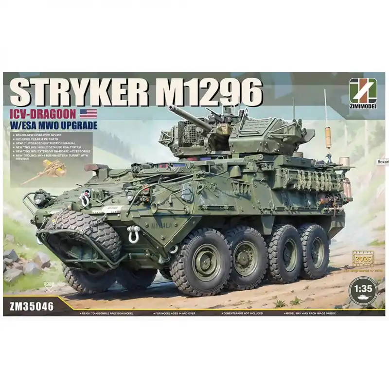 Seulement Aujourd'hui Maquette plastique de blindé M1296 STRYKER ICV-Dragoon w/ ESA MWO Upgrade 1 35