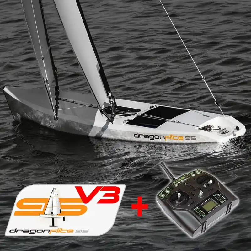 Retour Gratuit Voilier radiocommandé Dragon Flite 95 V3 PNP + Radio PTR-6A + Accu Nimh
