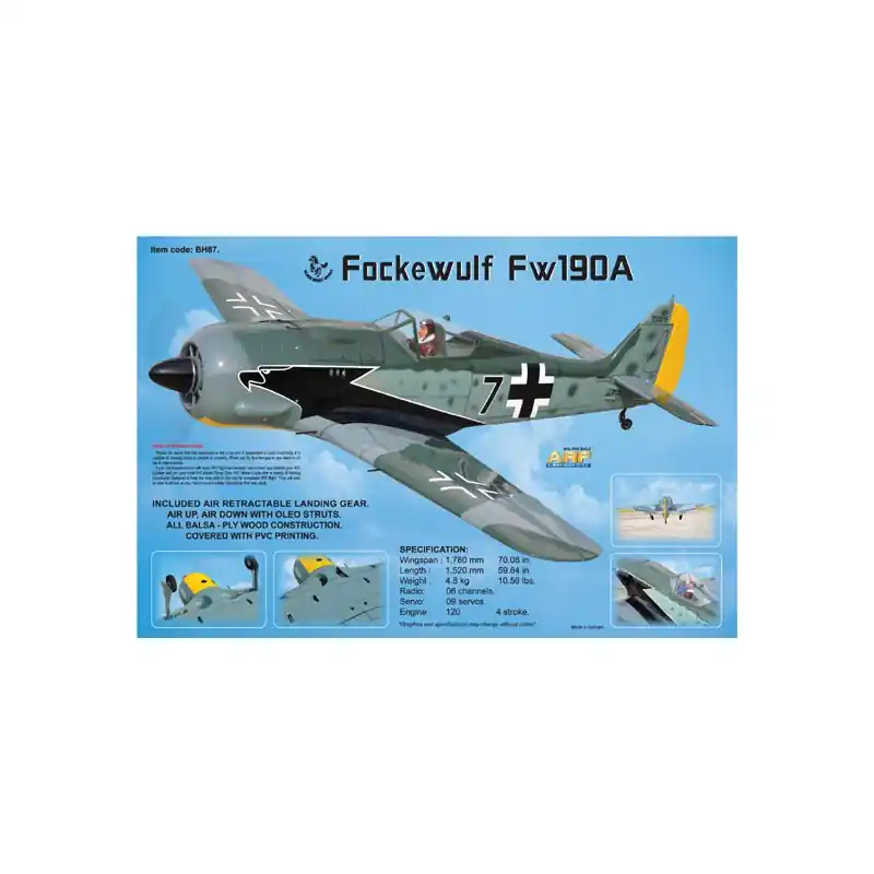 Paiement Sécurisé Avion thermique radiocommandé FOCKE WULF 120 GP ARF