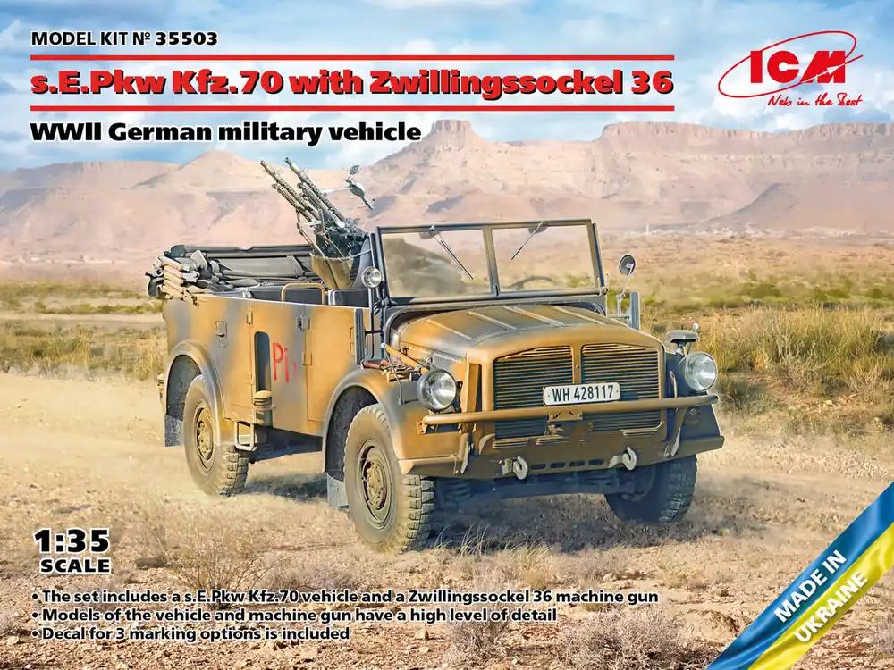 Prix Cassé ICM 35503 s.E.Pkw Kfz.70 with Zwillingssockel 36