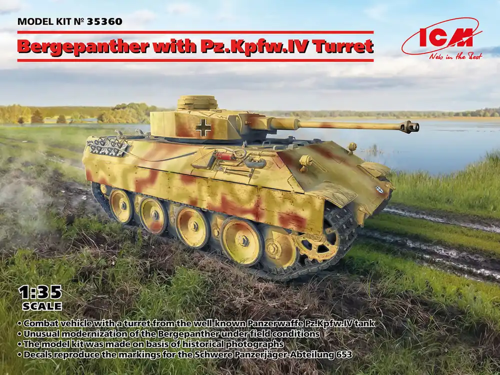 ICM 35360 Bergepanther With Pz.Kpfw.IV Turret Prix Choc