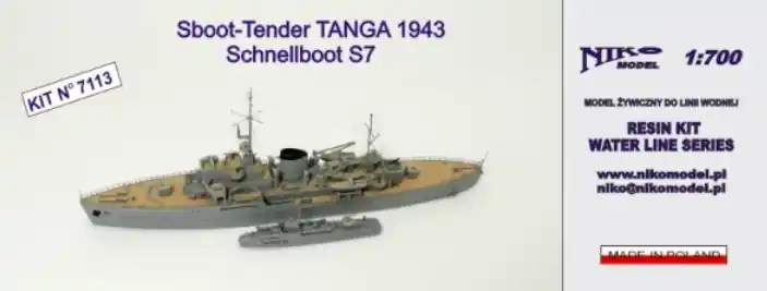 Affaire À Saisir NIKO MODEL 7113 Sboot-Tender TANGA 1943 / Schnellboot S7