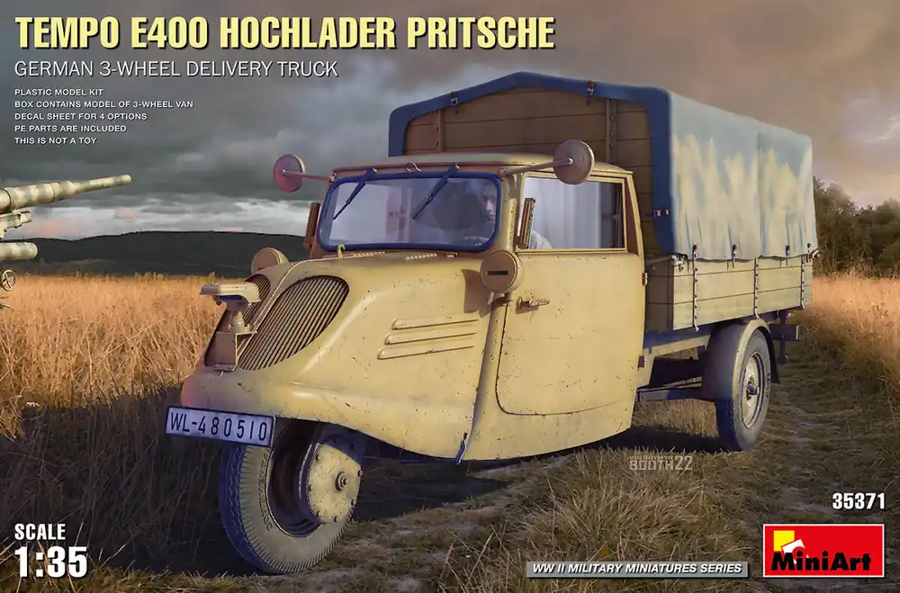 Offre Spéciale MiniArt 35371 Tempo E400 Hochlander Pritsche German 3-Wheeled Delivery Truck