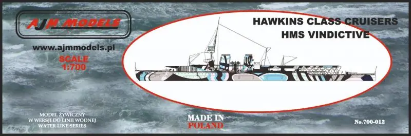 Vente Flash AJM Models 700-012 Hawkins Class Cruisers HMS VINDICTIVE